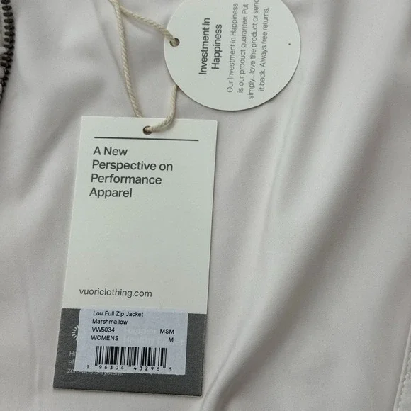 Vuori Lou Full Zip Jacket White Marshmallow Color Cozy Chic Fleece Sherpa M NEW - Picture 10 of 15